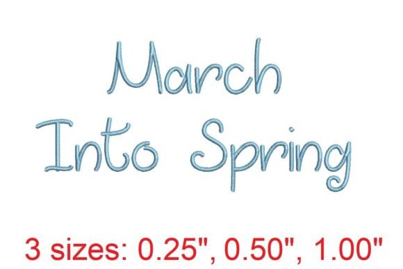 March into Spring: A Fresh Embroidery Font for Boutique Sweatshirts